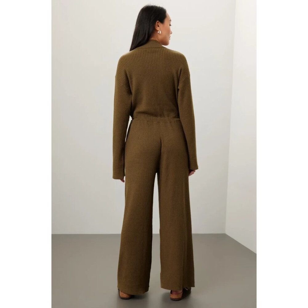 WeWoreWhat Relaxed Sweater Knit Green Jumpsuit Size S - Picture 7 of 16